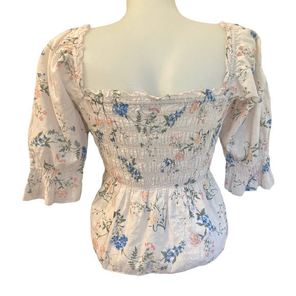 LAST CHANCE Saylor Shirt Womens Pink COTTON Floral Peplum Clover Blouse top - Picture 4 of 8